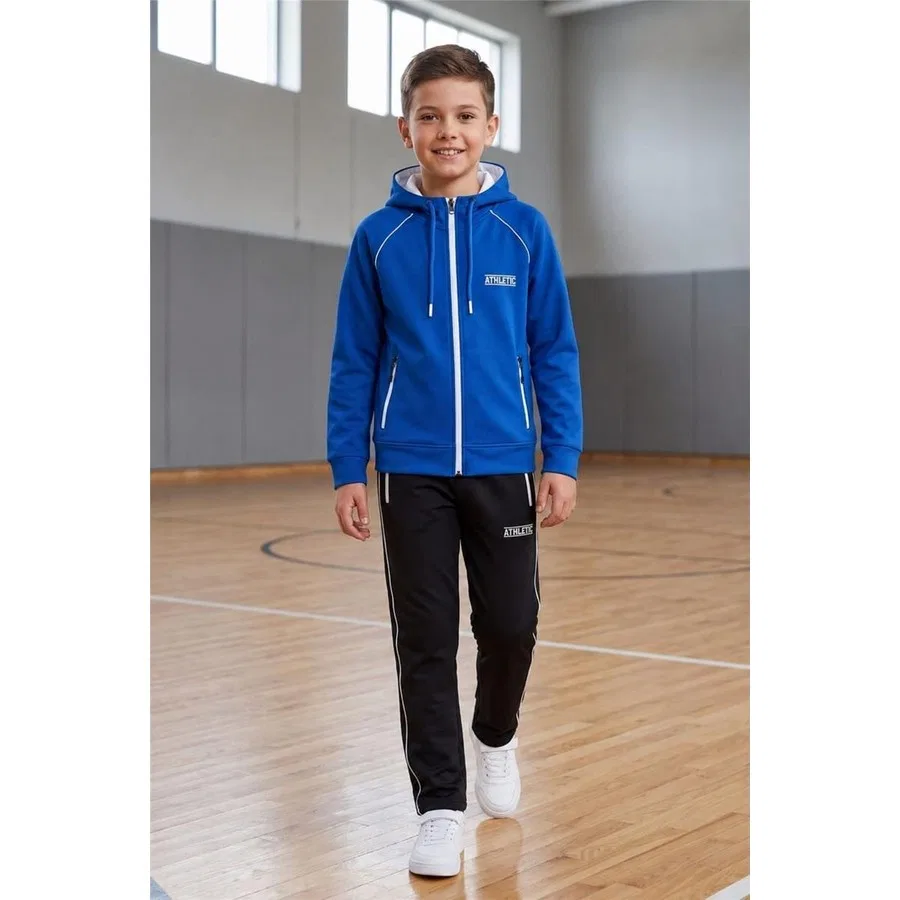 Детский спортивный костюм с капюшоном и регланом Athletic Pina Kids, Синий — фото 2