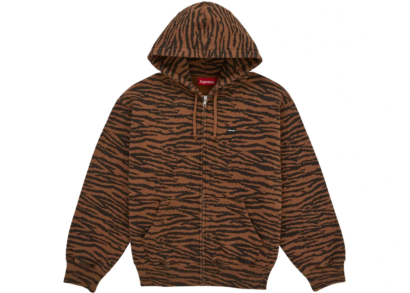 Мужская худи с принтом Supreme Small Box Zip Up Hooded Sweatshirt SS26 Tiger, Tiger