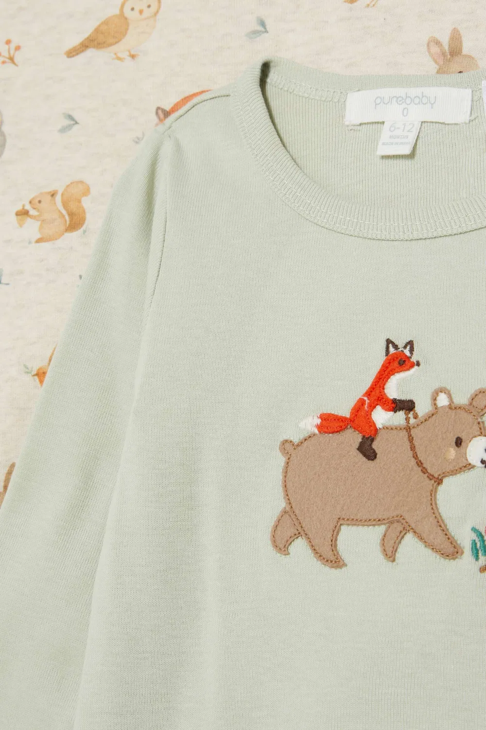 Боди-комбинезон из органического хлопка комплект из 2 штук Wolf Club Purebaby, зеленый — фото 3