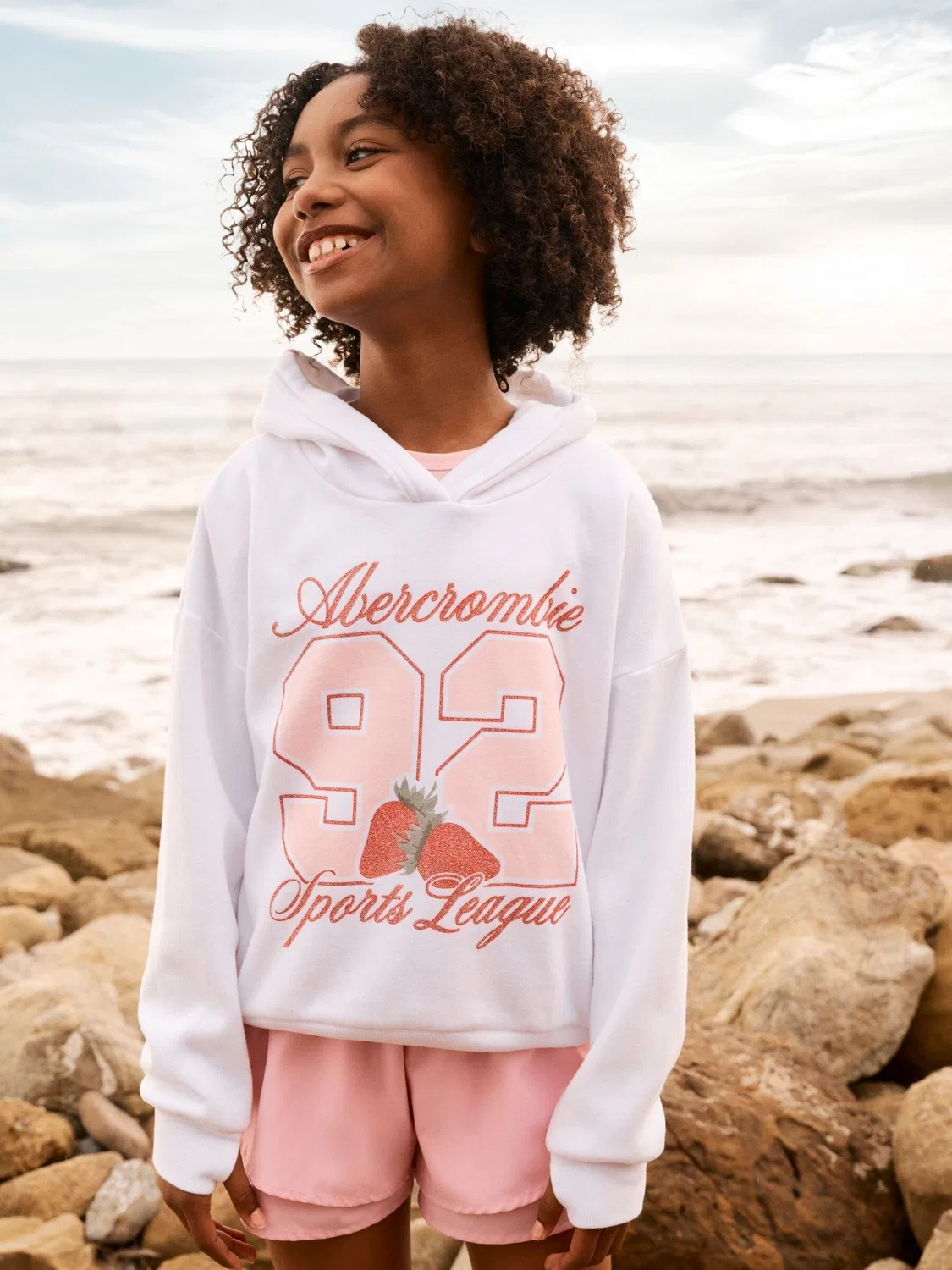 Худи с принтом Abercrombie & Fitch, белый