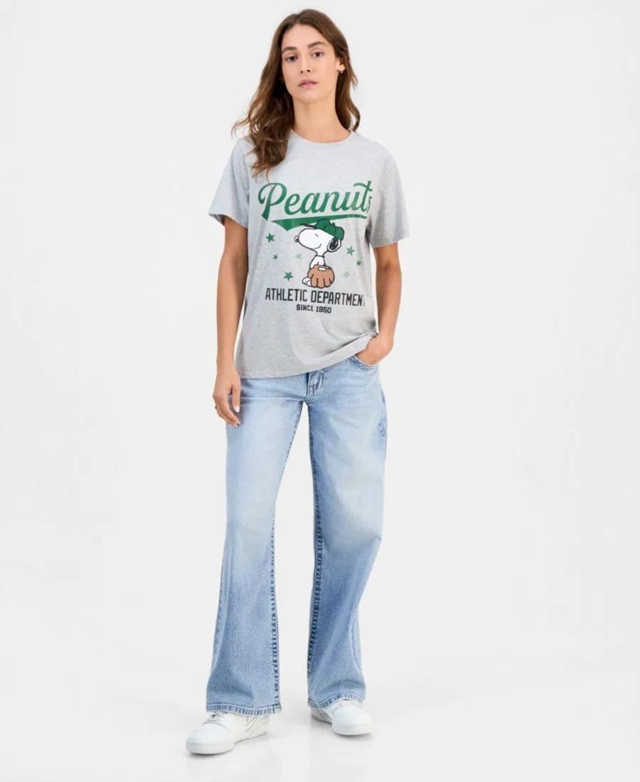 Футболка с принтом Snoopy Baseball Short-Sleeve T-Shirt Grayson Threads, The Label, Lt Heather Grey — фото 3