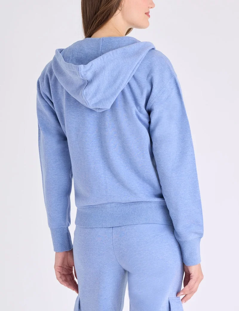 Женское худи U.S. Polo Assn. French Terry Full Zip, светло-синий — фото 2