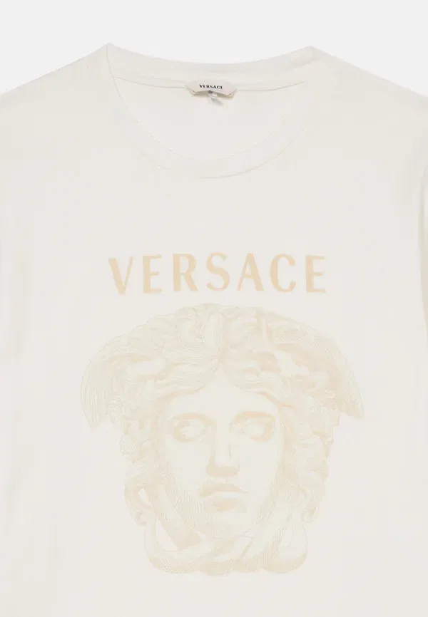 Футболка унисекс с принтом Медузы в виде контура Versace, белый — фото 3