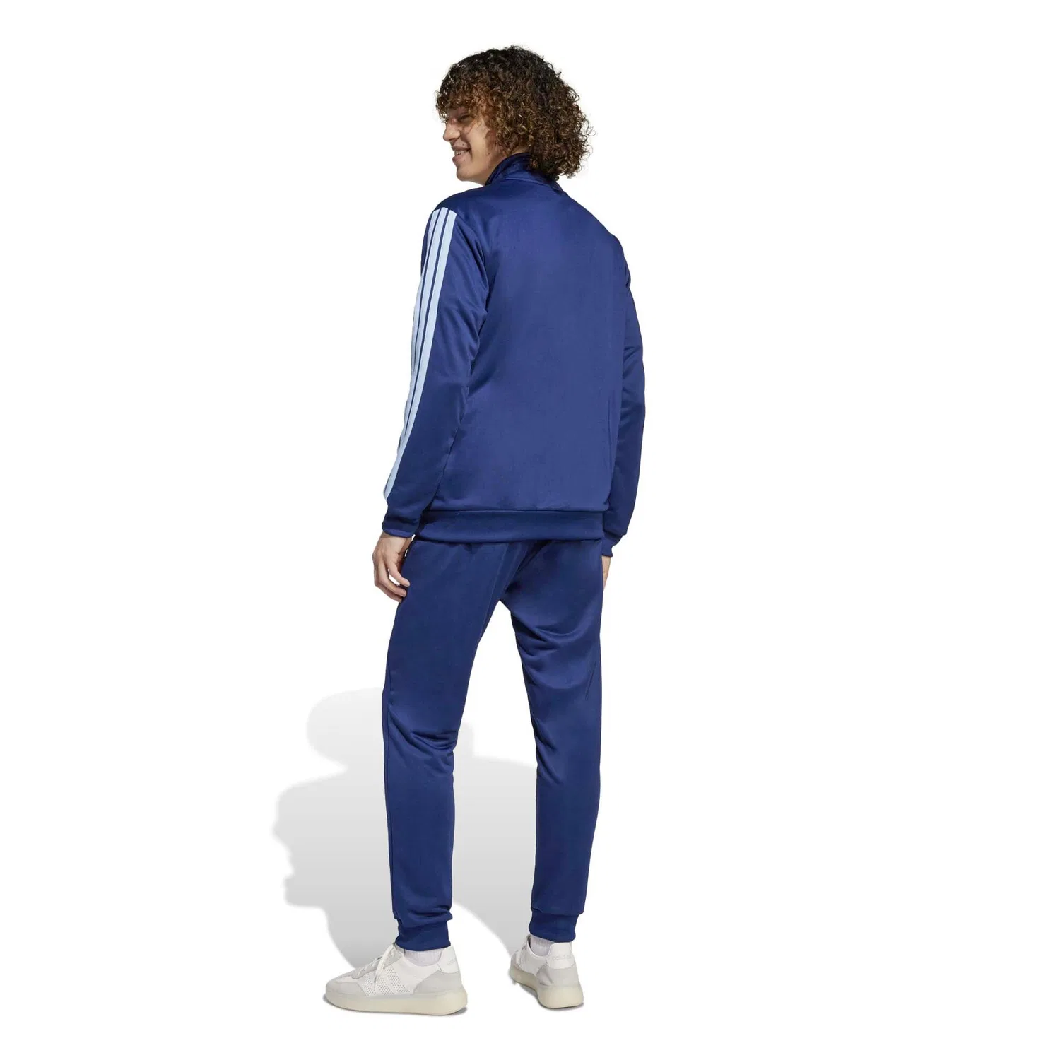 Мужской спортивный костюм из футера 3S French Terry Tracksuit Adidas, Dunkelblau — фото 3