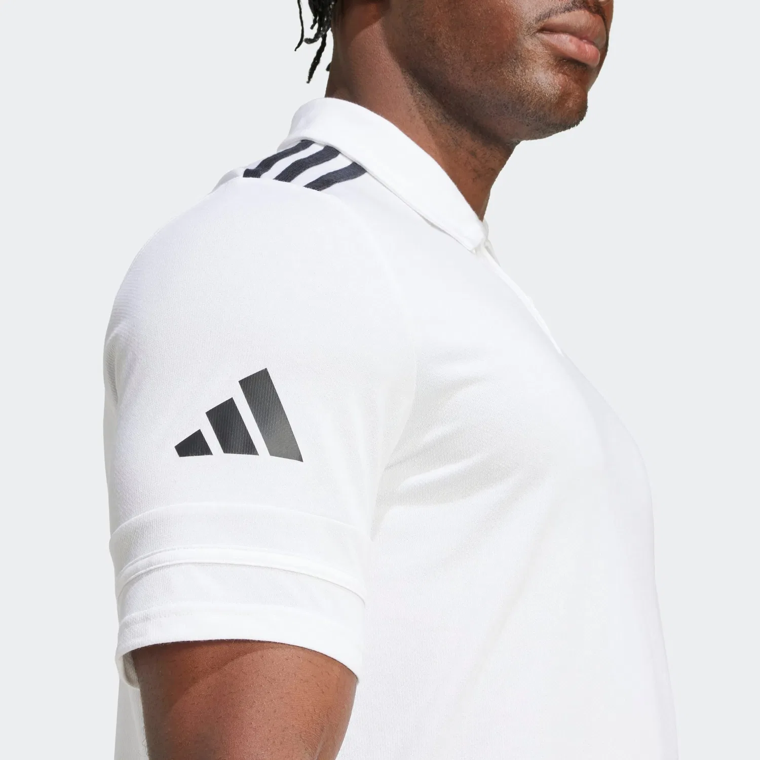Мужское поло с коротким рукавом SQ25 C POLO Adidas Performance, White/Black — фото 4