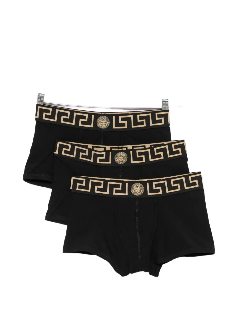 Боксеры с деталями логотипа (набор из трех штук) Versace, черный