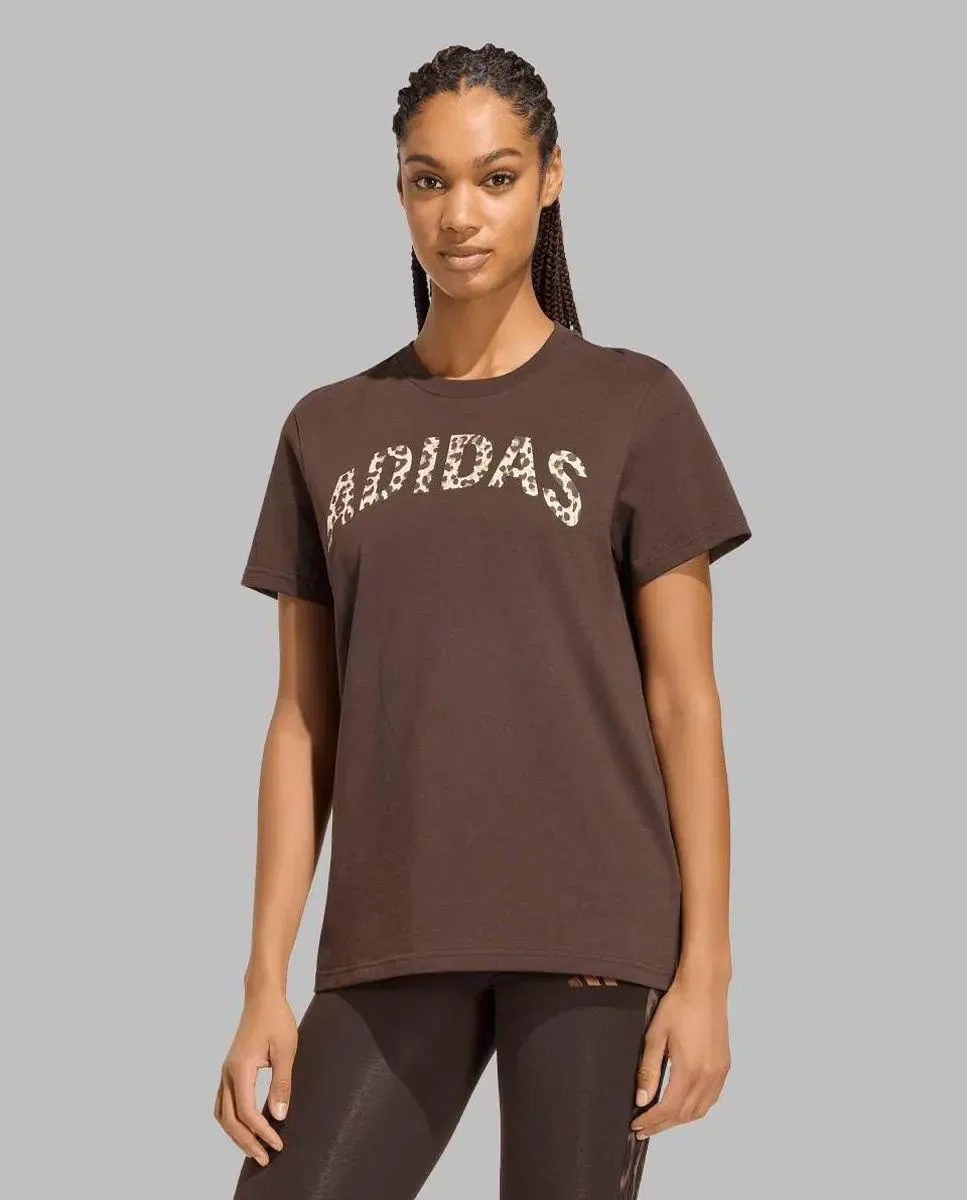 Женская футболка с принтом adidas, Brown