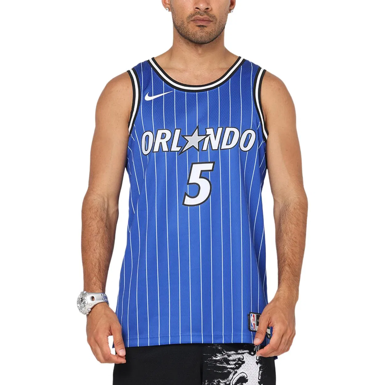 Мужская майка Nike Dri-FIT NBA Swingman Jersey с принтом, Blue — фото 4