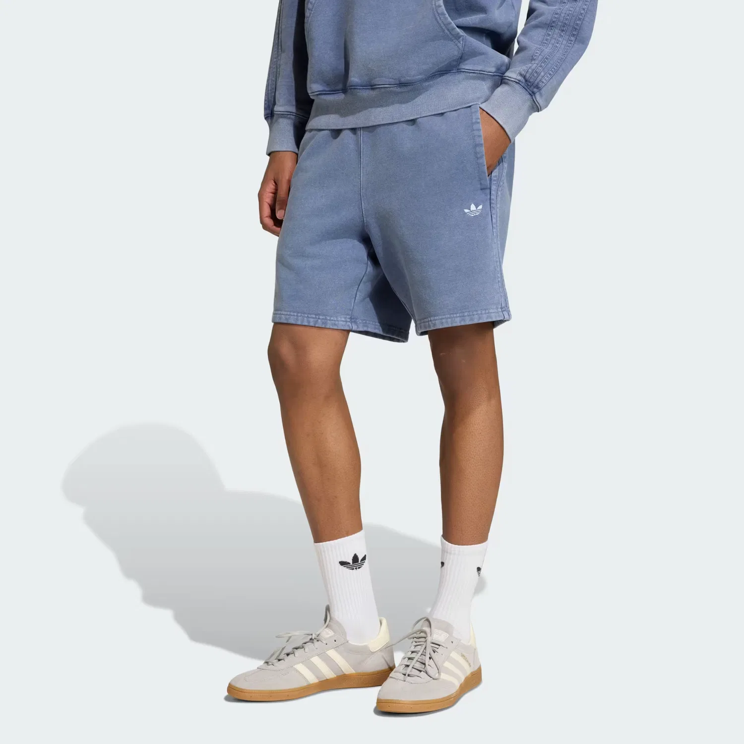 Мужские шорты из флиса Trefoil Essentials Washed Adidas Originals, темно-синий