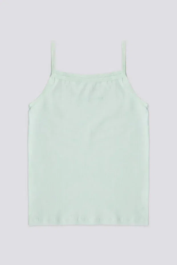 Детская майка на тонких бретелях с принтом U.S. Polo Assn., Light Nile Green — фото 2