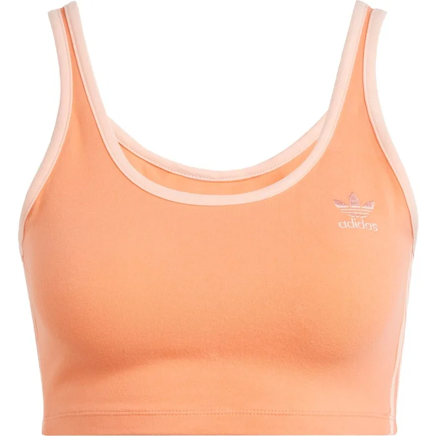 Спортивный топ-бюстье с 3 полосами Originals Adicolor 3-Stripes Bra Top adidas, Оранжевый — фото 3