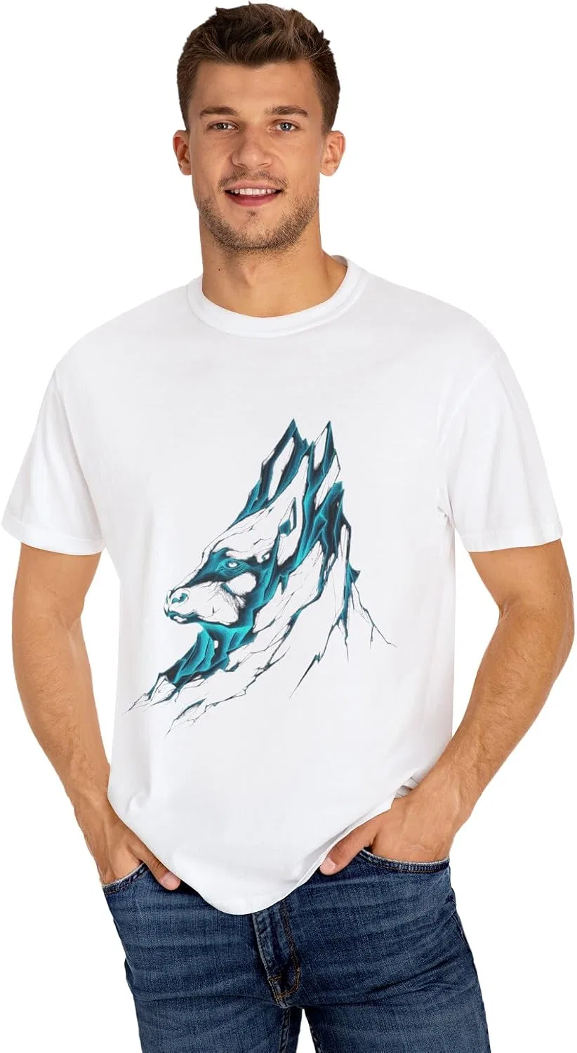 Мужская футболка с графическим принтом Mountain Wolf Comfort Colors, White — фото 2