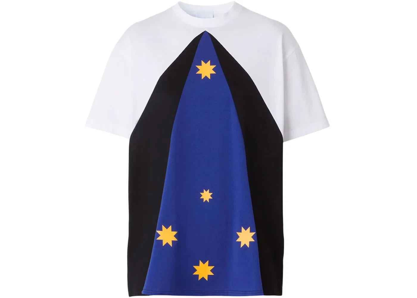 Женская футболка с принтом Colour Block Star Print Burberry, White/Blue/Black