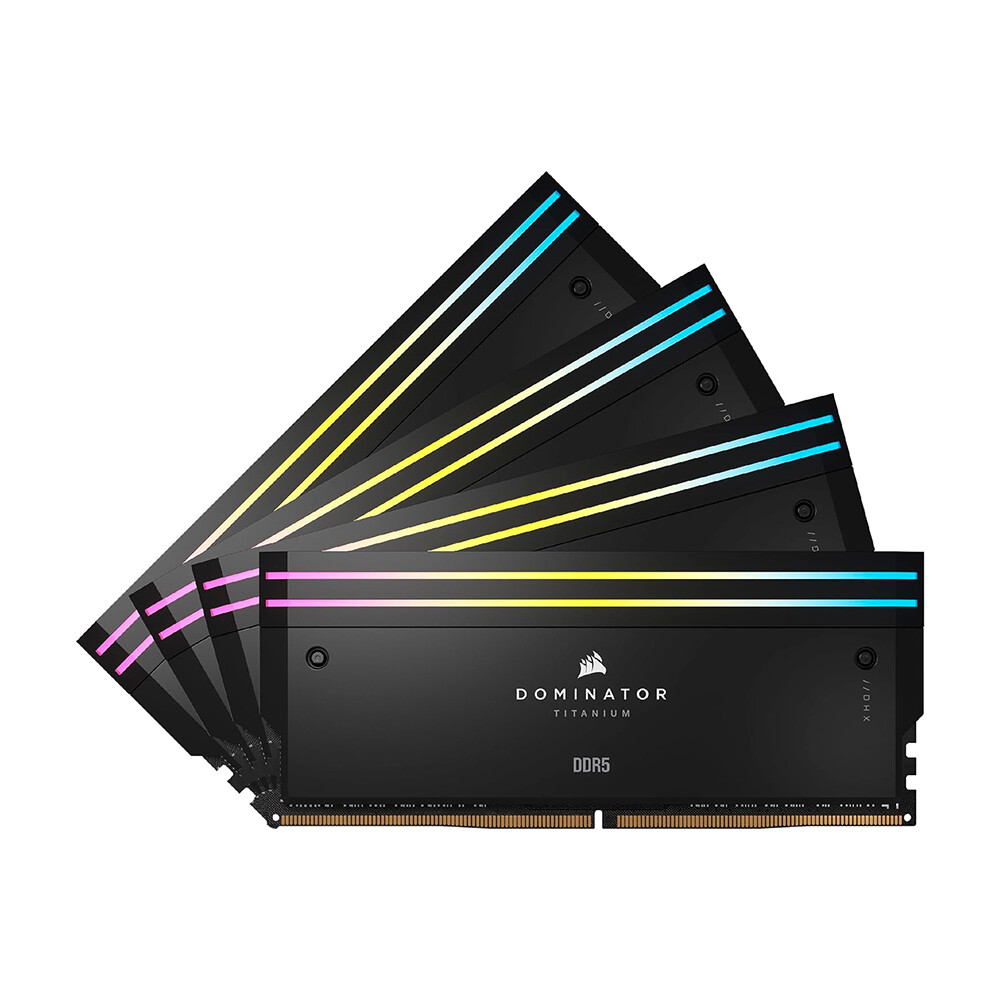 

Оперативная память Corsair Dominator Titanium RGB, 96 ГБ (4x24), DDR5, CL30, 6000 МГц, черный