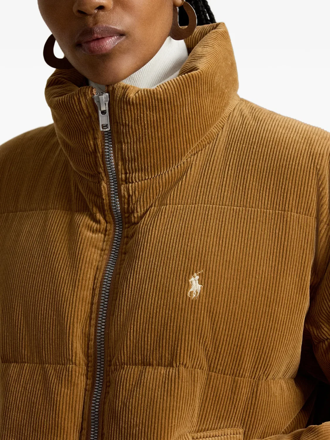Стеганая куртка в вельветовом эффекте коричневого цвета Polo Ralph Lauren, коричневый — фото 4