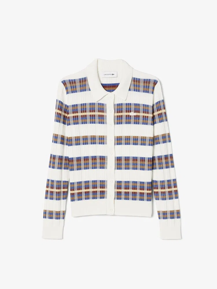 Кардиган женский LACOSTE 6QI, плиссированный, темно-синий — фото 4