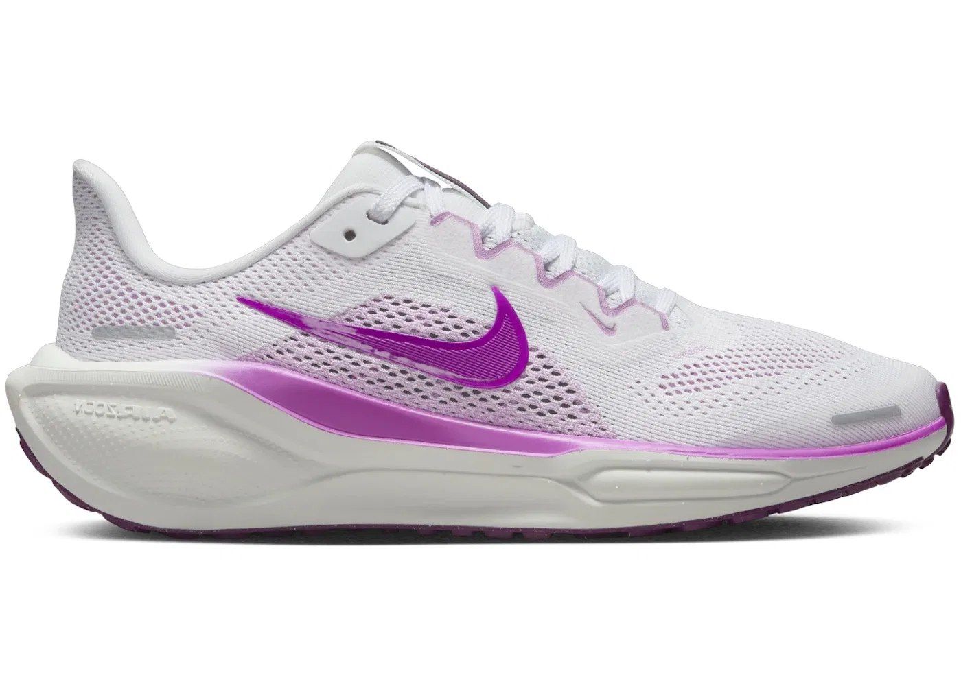 Детские кроссовки для бега с амортизацией Nike Air Zoom Pegasus 41, White/Black/Beyond Pink/Hyper Violet