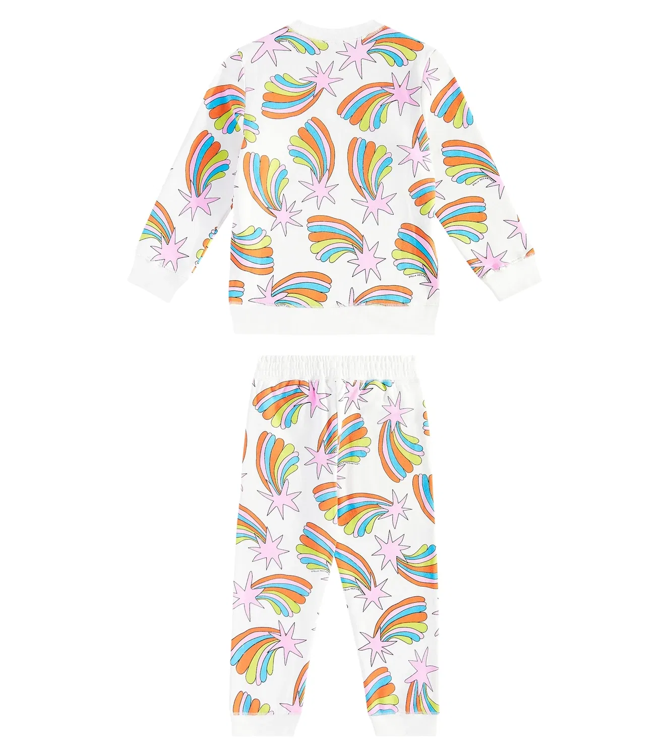 Комплект из свитшота и спортивных штанов из хлопка с принтом Stella Mccartney Kids, белый — фото 4