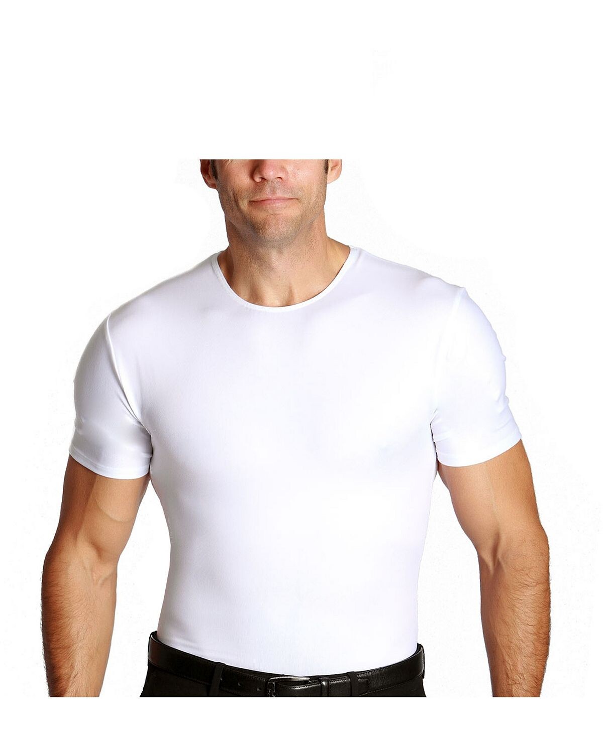 

Мужская компрессионная футболка big & tall insta slim с круглым вырезом и короткими рукавами Instaslim, белый