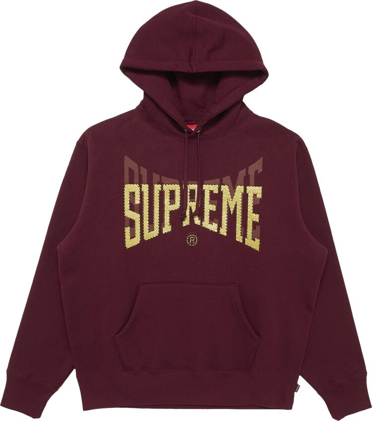 

Толстовка Supreme Rhinestone Shadow Hooded Sweatshirt 'Burgundy', красный