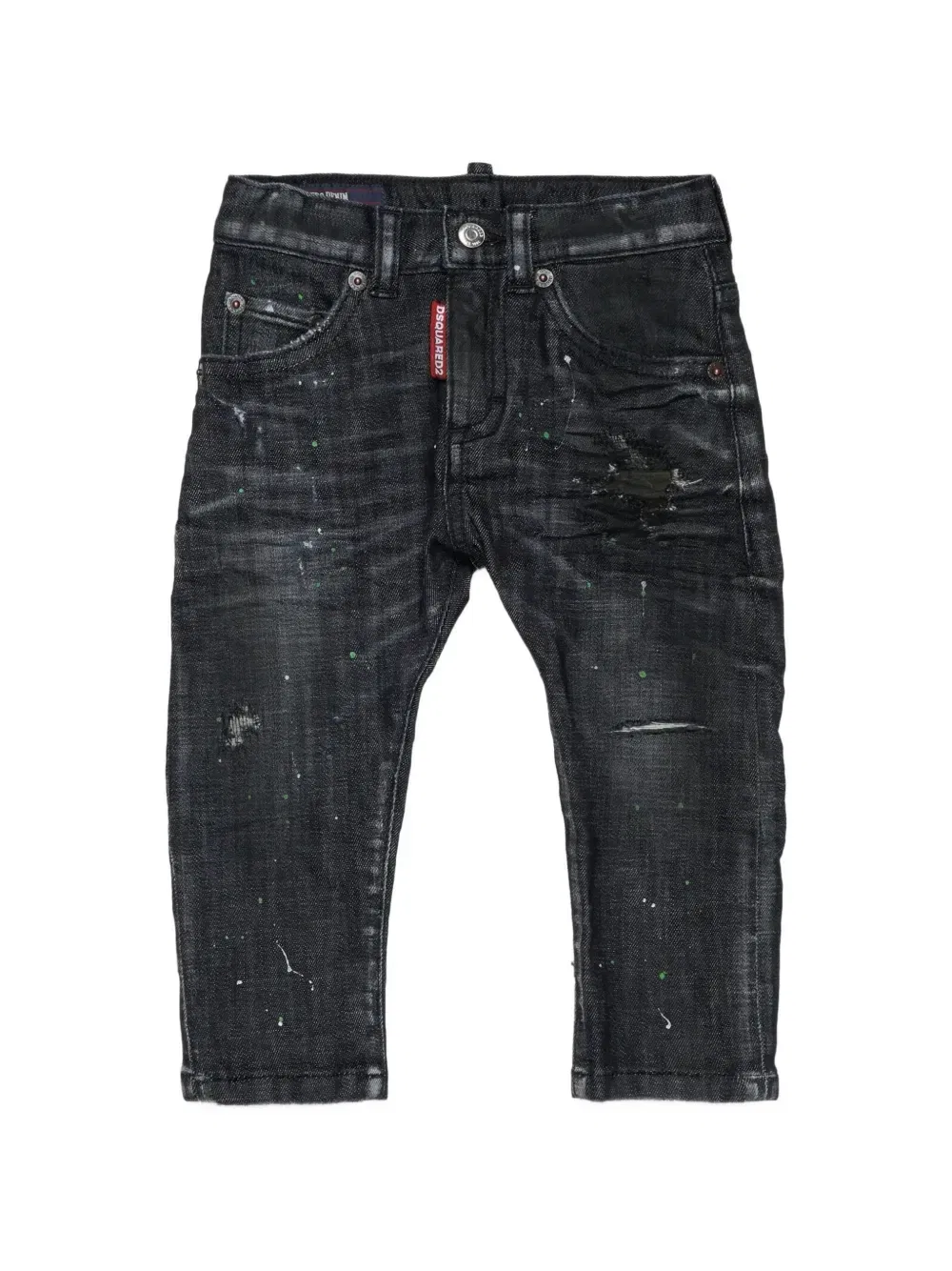 Джинсы с эффектом пертости Dsquared2 Kids, черный