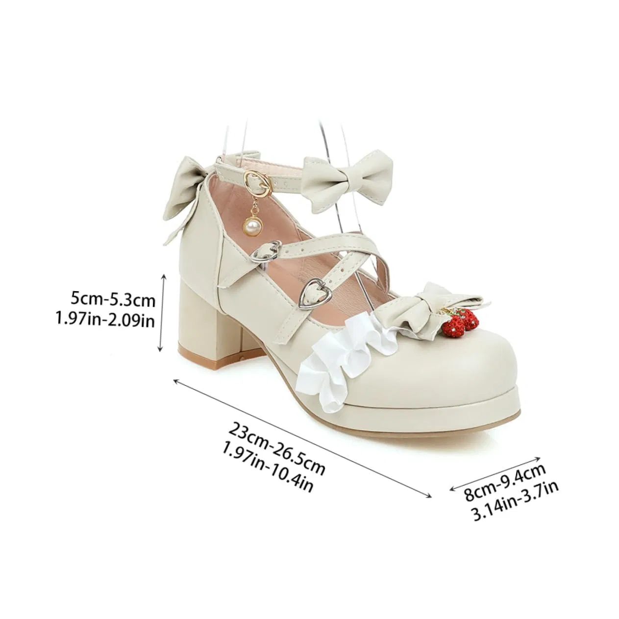 Детские туфли для девочек с бантом Summer Shoes with Design and Non-Slip Sole for Matching Skirts AKOOSY, Beige — фото 4