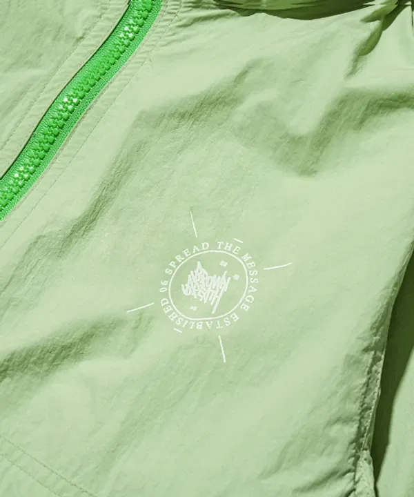 Ветровка детская на молнии, Kids windbreaker zip up Brownbreath, лайм — фото 4
