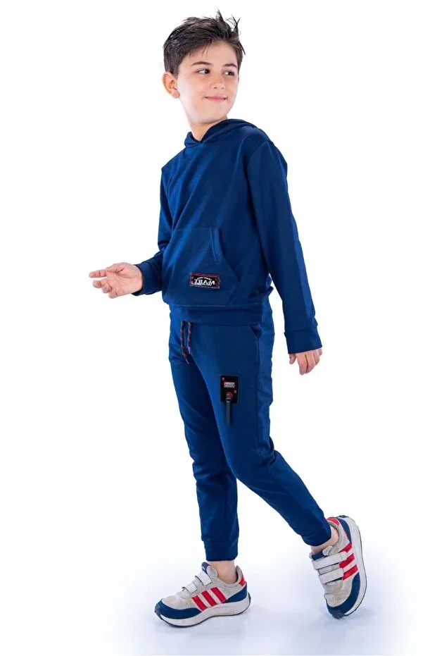 Детский спортивный костюм с капюшоном Team kanguru Minikadam, Navy Blue — фото 3