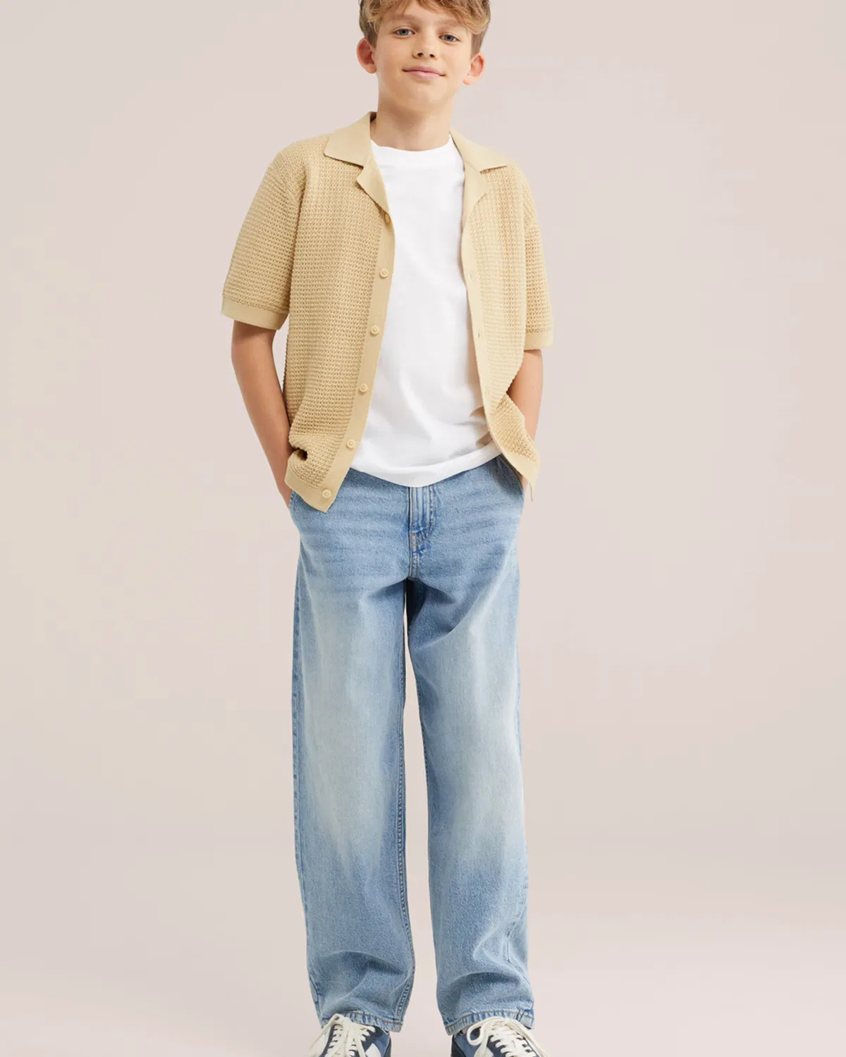 Вязаный кардиган We Fashion горчичного цвета — фото 4