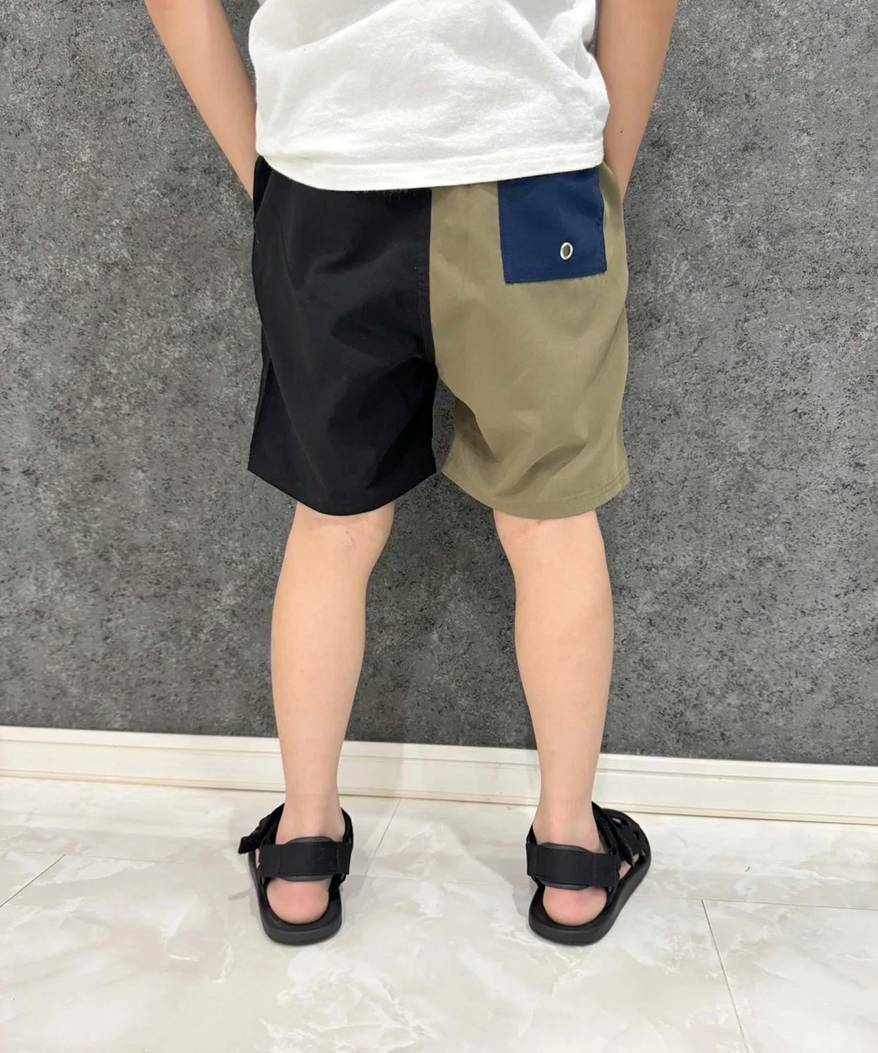 Детские шорты для плавания с принтом SHISKY, Black/Khaki