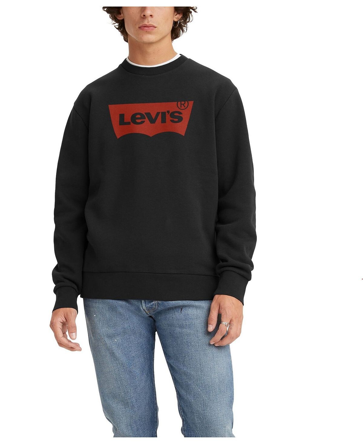

Мужская толстовка с круглым вырезом и длинным рукавом с рисунком Levi's, Серый, Мужская толстовка с круглым вырезом и длинным рукавом с рисунком Levi's
