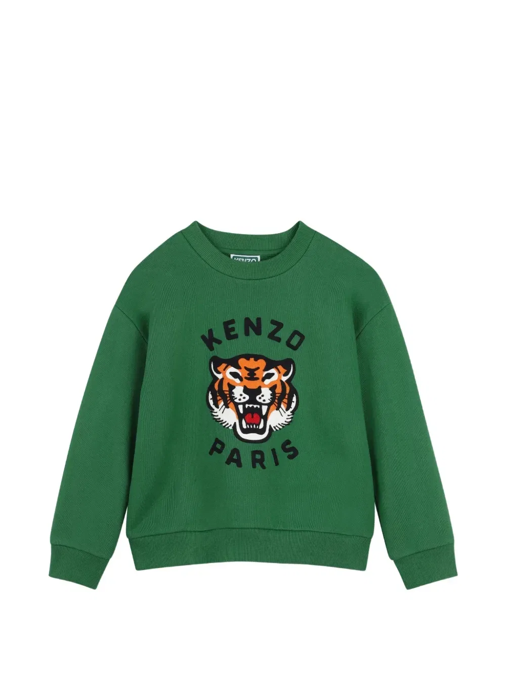 Толстовка с круглым вырезом и принтом Tiger Kenzo Kids, зеленый