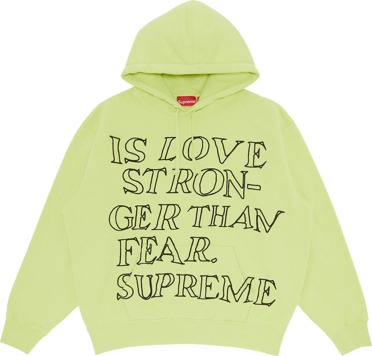 

Толстовка Supreme Stronger Than Fear Hooded Sweatshirt 'Lime', желтый