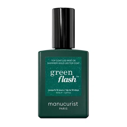 Топ-покрытие для ногтей глянцевое Manucurist Green Flash Gold Glitter Top Coat, Gold Glitter, 15 мл