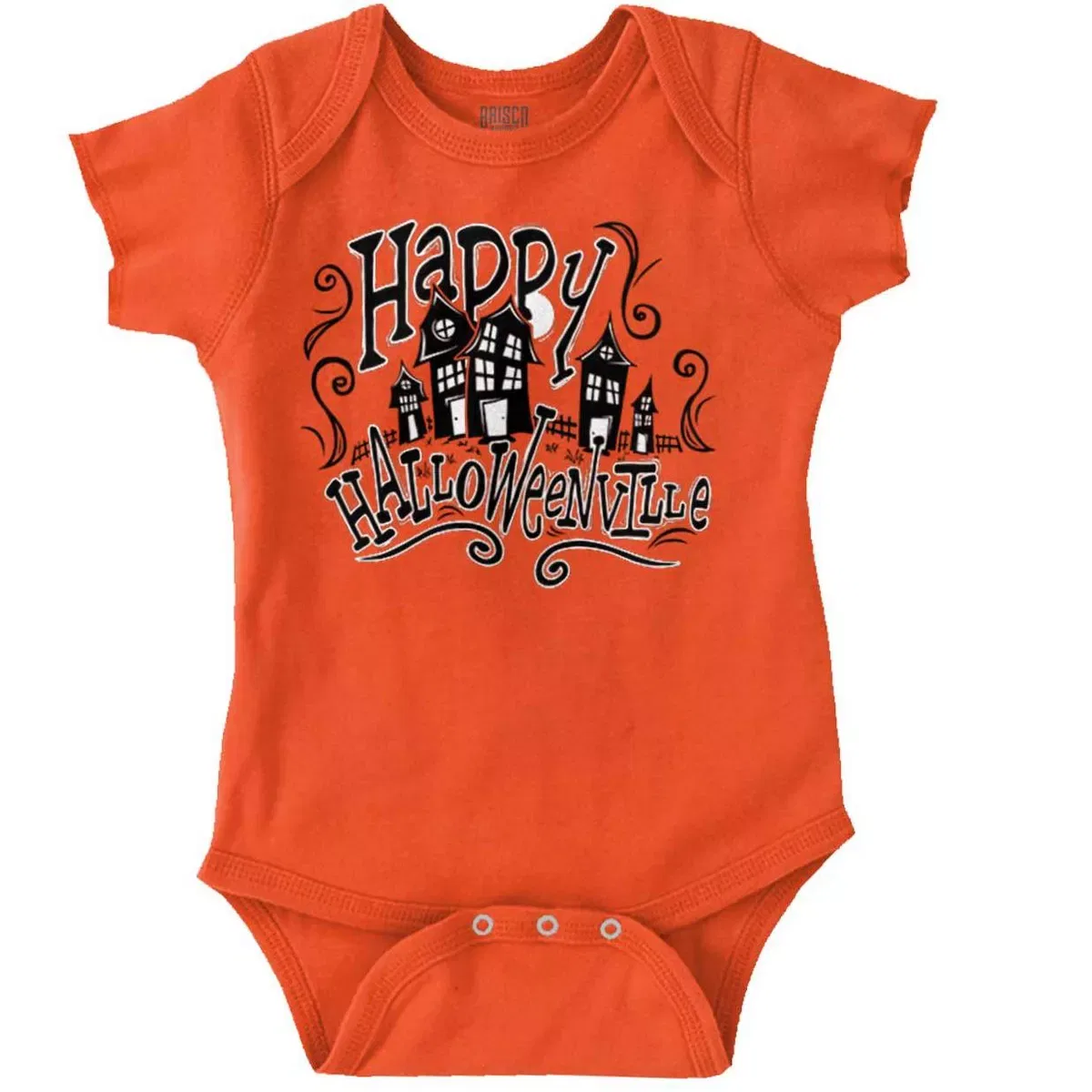 Детское боди с коротким рукавом Happy Halloween Ville Haunted Houses Brisco Brands, Orange