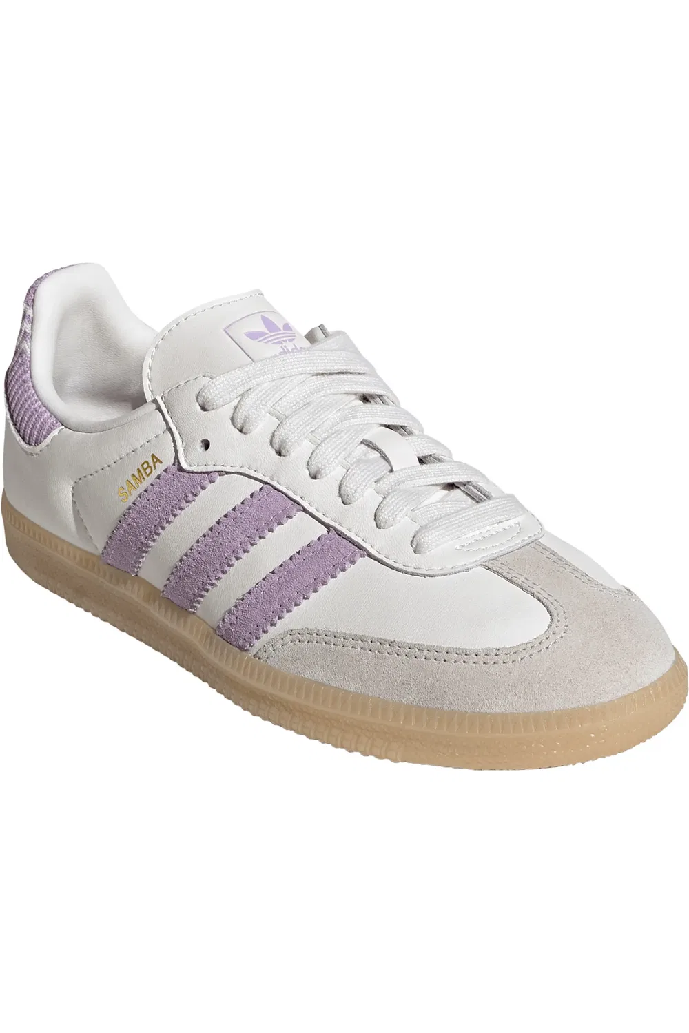Детские кеды футбольные с низким профилем Samba OG adidas, Cloud White/Plum/Gum 3