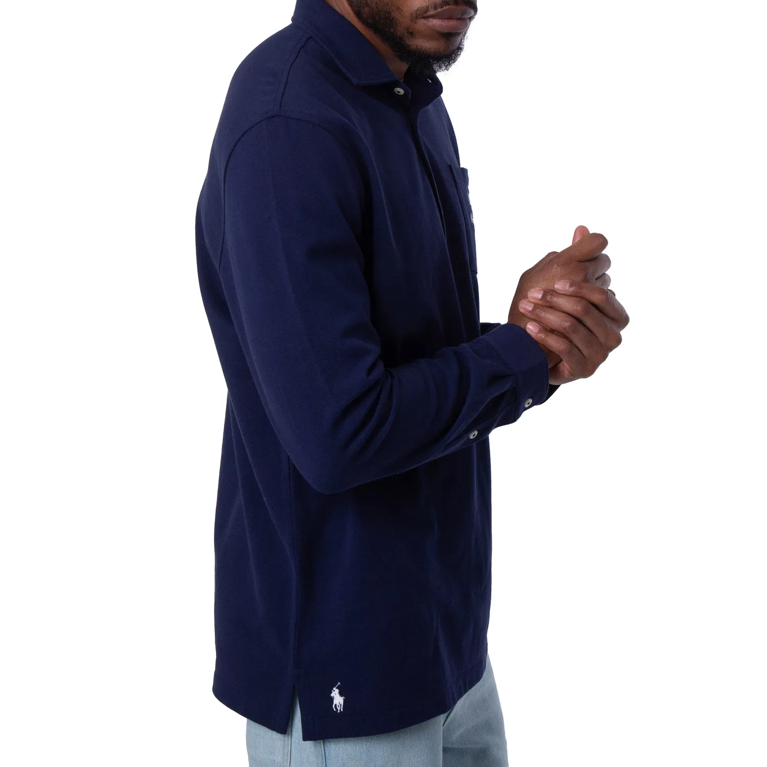 Поло классического кроя из сетчатой ткани Wimbledon Polo Ralph Lauren, Navy — фото 3