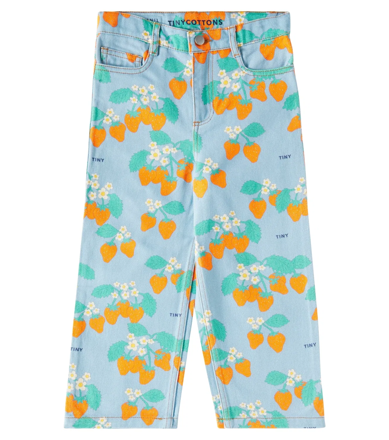 Джинсы прямые с принтом Tinycottons, голубой