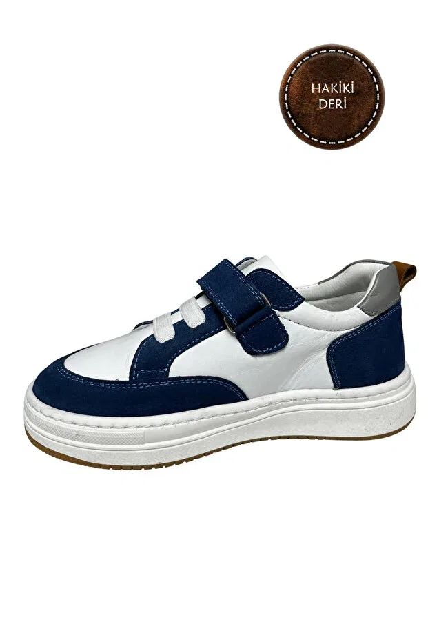 Детские туфли для девочек ортопедические Şenler Bebe World Kids, Dark Blue-White-Tan-Gray — фото 3