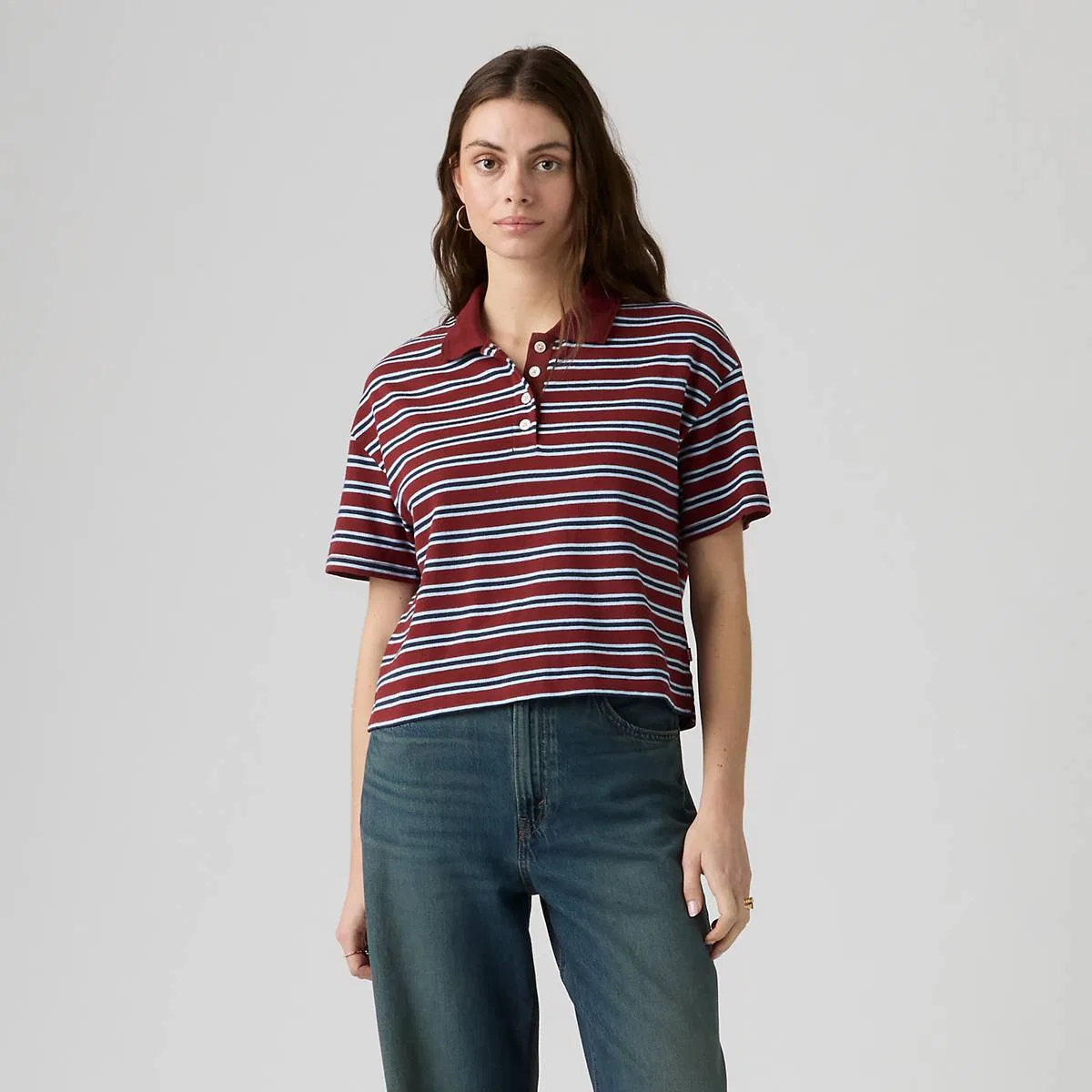 Дидион регби поло Levi's, Milano Stripe Warm Cabernet - Multi-Color — фото 3