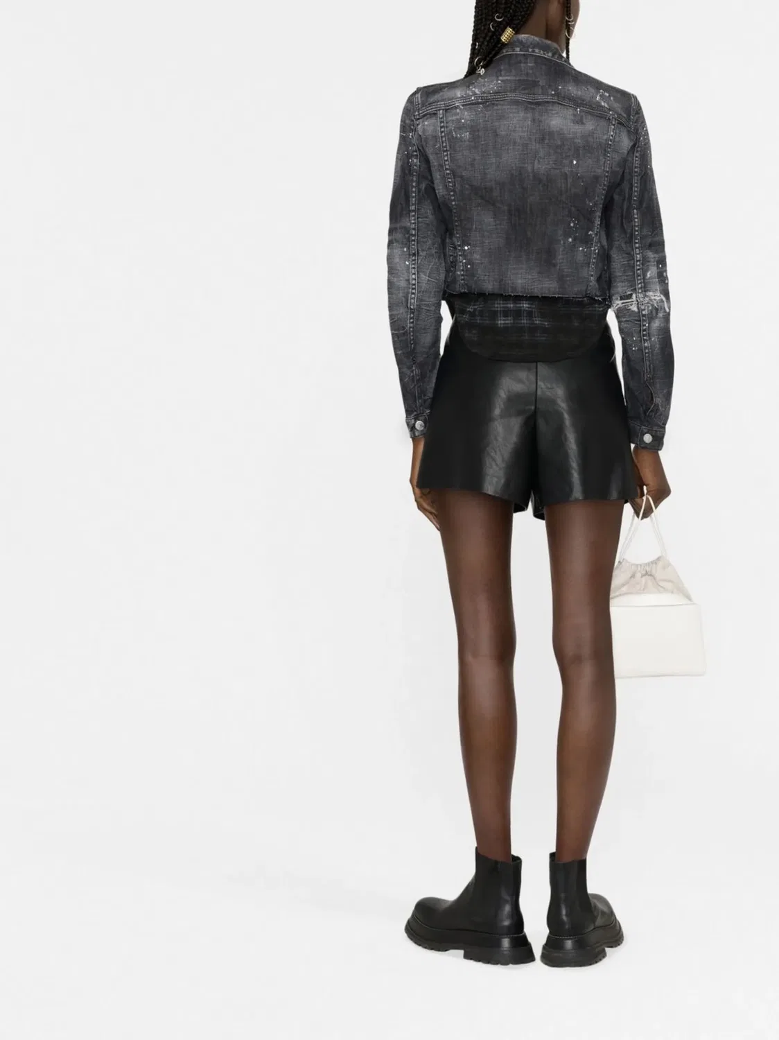 Куртка из денима с эффектом потертости DSQUARED2, черный — фото 4