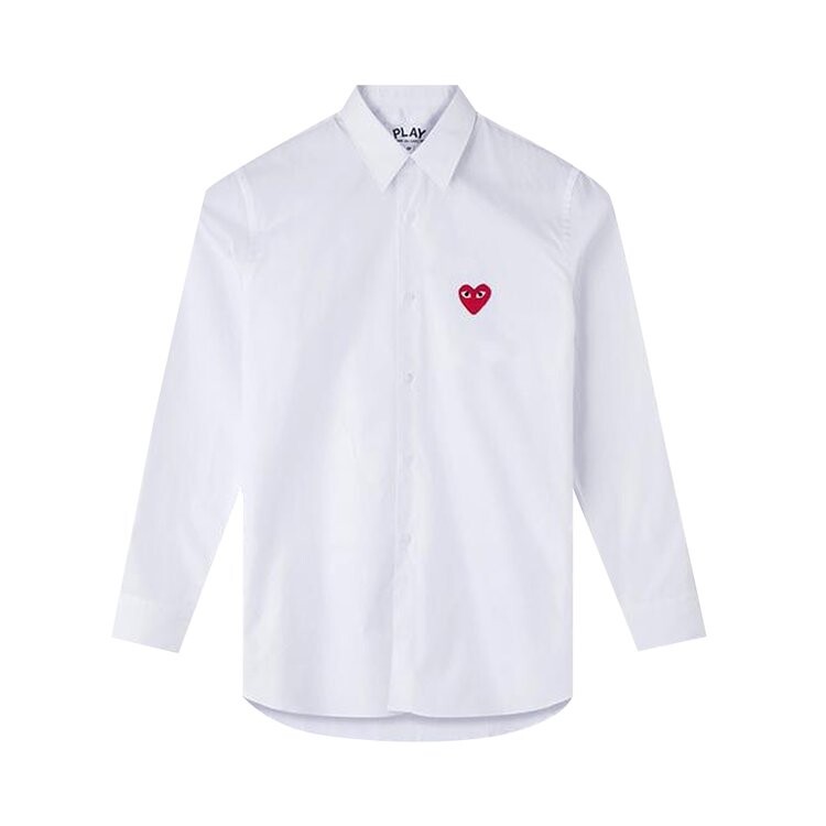 

Рубашка Comme des Garçons Play Long-Sleeve Button Down Shirt With Red Heart 'White', белый