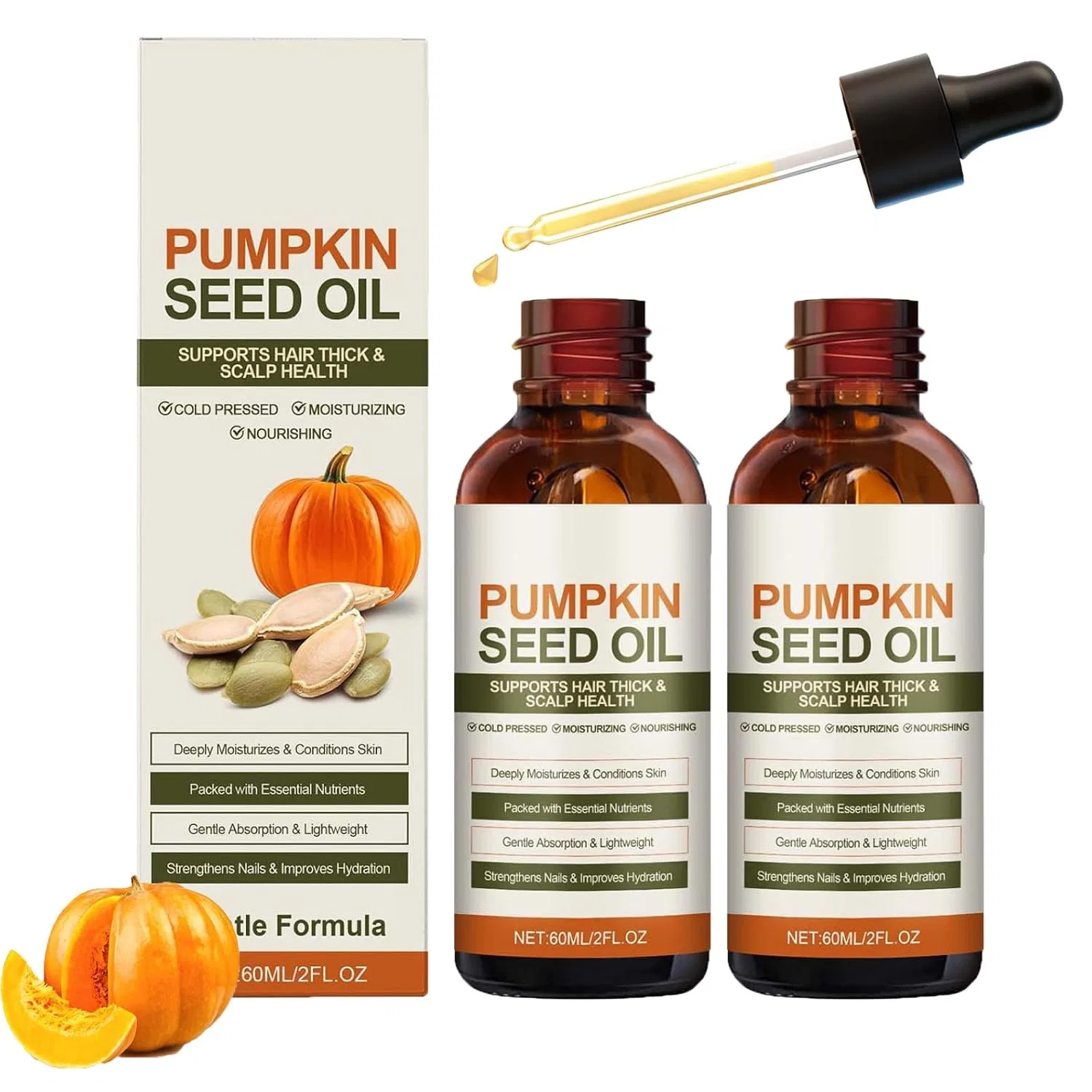 Масло для волос и кожи, Pumpkin Seed Oil, 2 шт, 60 мл Generisch