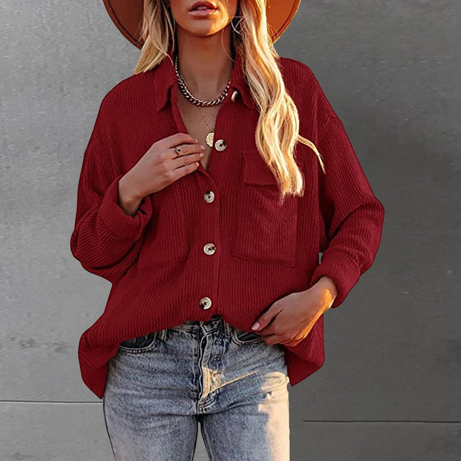 Женская куртка из вельвета с принтом Corduroy Jacket, Rd1 — фото 2