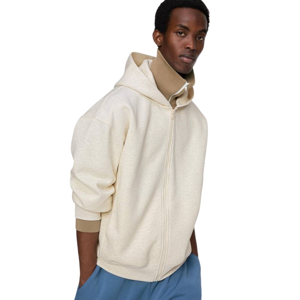 Худи Uniqlo Oversized Full-zip Sweatshirt Unisex, 30 бежевый