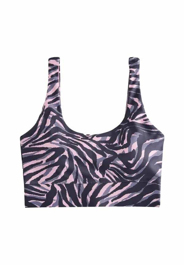 Топ с запахом, Animal Print, Regular fit - active balance scoop back - bustier, Next, Pink Zebra Print, розовый