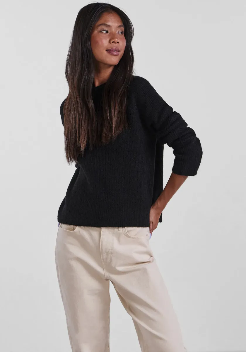 

Свитер с круглым вырезом "PCELLEN LS O-NECK KNIT NOOS BC" Pieces, черный