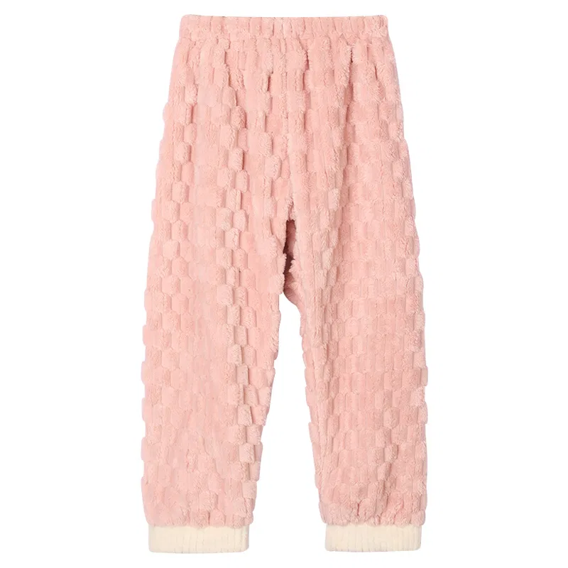 Детские пижамные штаны для девочек хлопковые Red bean, Pink