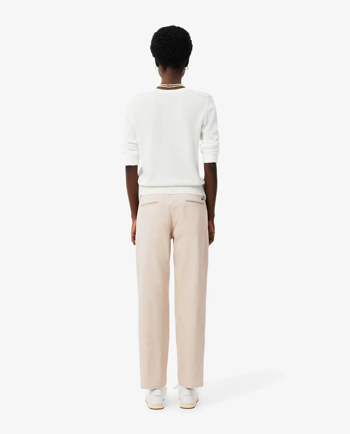 Брюки-джоггеры Lacoste Beige из габардина с прямым кроем — фото 2