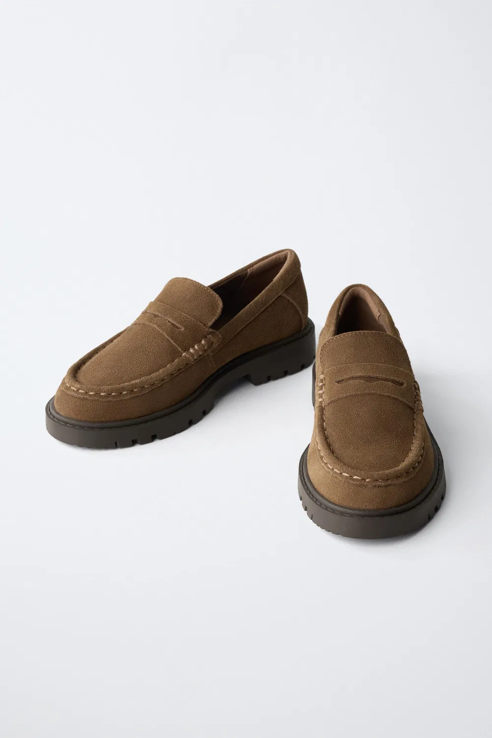 КОЖАНЫЕ ЛОФЕРЫ ZARA, Brown — фото 4